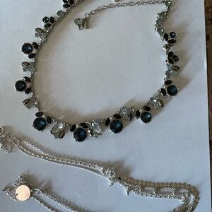 Maurices Silver Necklace with Blue Accents